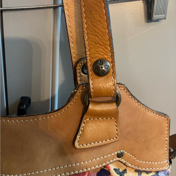 Vintage Patricia Nash floral Tan Leather Bag - Picture 5 of 13